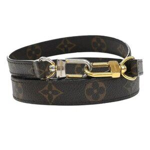 LOUIS VUITTON Shoulder Strap Monogram Leather Brown Gold Bag Accessory 36KP196